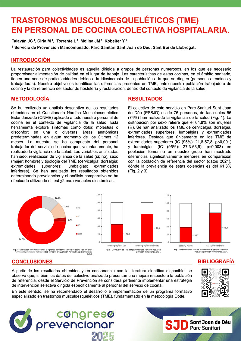 Trastornos musculoesqueléticos en personal de cocina colectiva hospitalaria