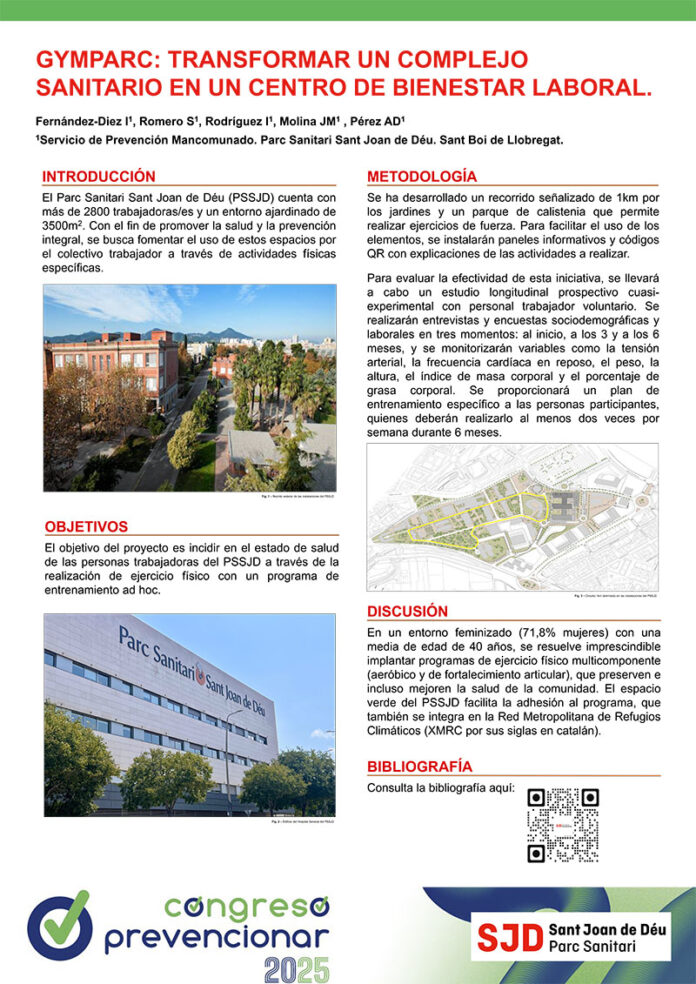 gymparc: transformar un complejo sanitario en un espacio de bienestar laboral mediante ejercicio físico y salud comunitaria