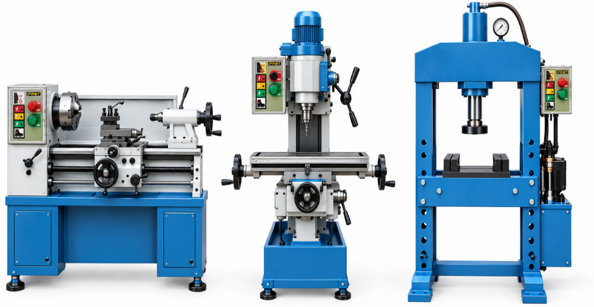 Tres máquinas equipadas cada una con un dispositivo del sistema